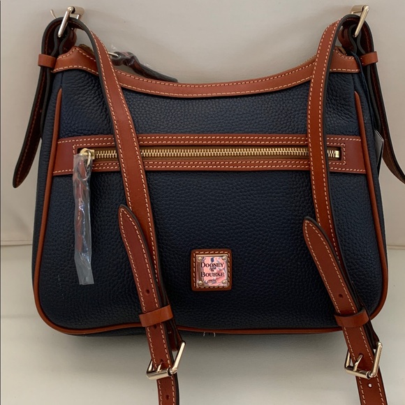 Dooney & Bourke Handbags - Dooney & Bourke MIDNIGHT BLUE Pebble Leather Satchel NWT